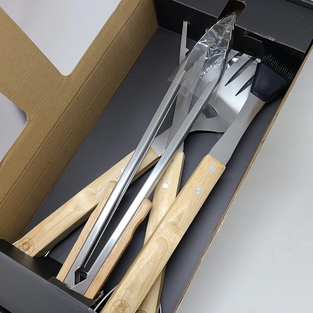 Alpha grillers Grill Set 4 piece BBQ Tools NWT Accessories Outdoor Heavy duty